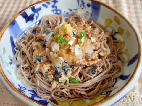 さば缶と大根おろしで❤ぶっかけ蕎麦